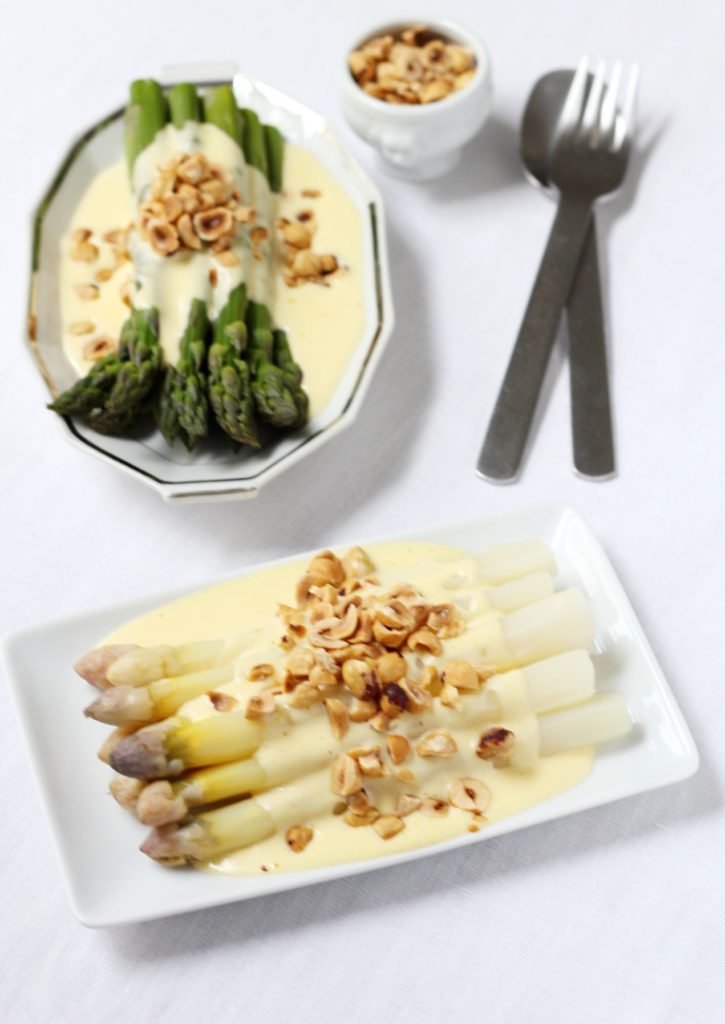 Asparagus with Mousseline Sauce and Hazelnuts