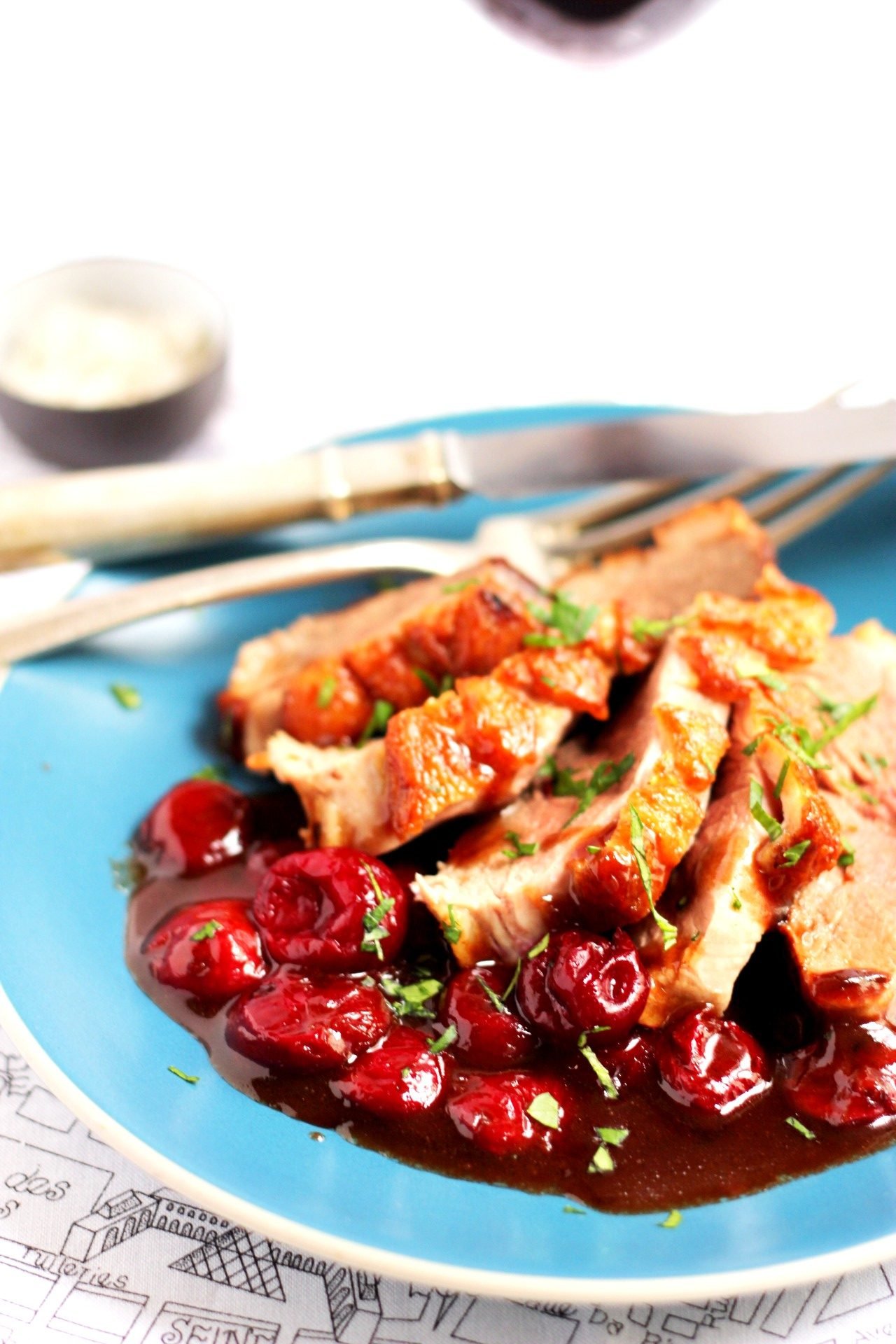 Pan-Roasted Duck Breast with Cherries